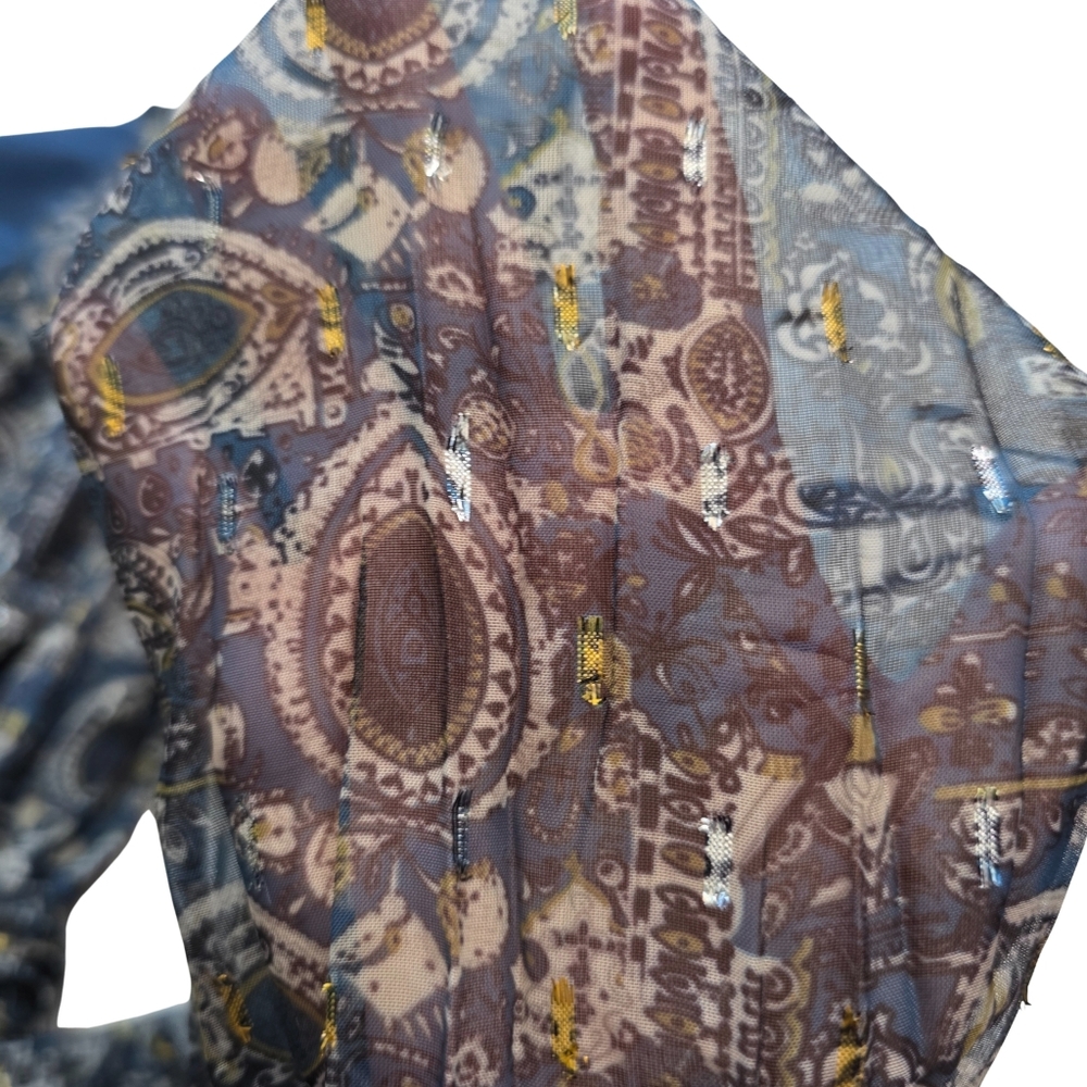 House of Harlow 1960 "Alba" Blue Mosaic Surplice Mini Dress | Size XS | - Picture 11 of 15